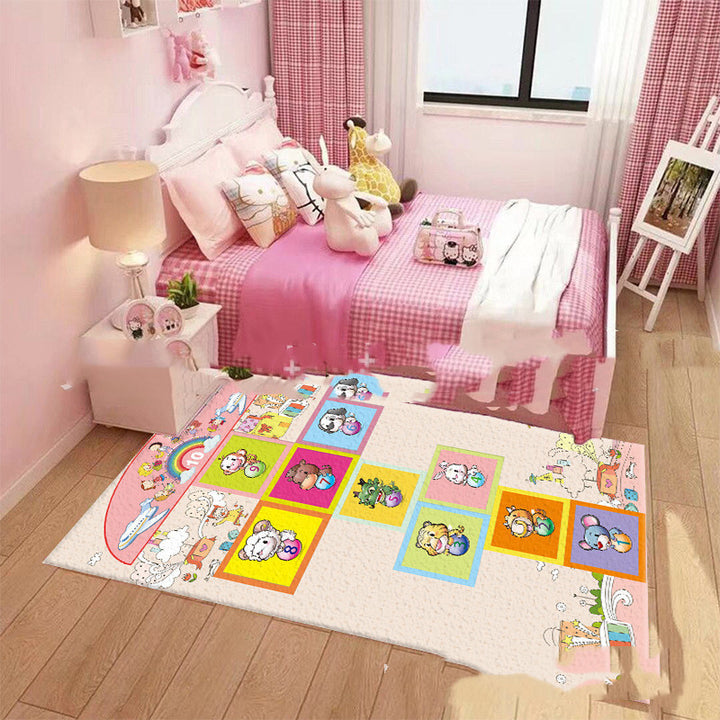 Children's Hopscotch Mat Early Childhood Education Jumping Grid Game Flying Chess Cartoon Carpet