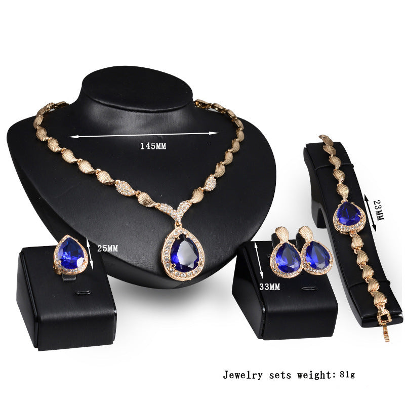 Fashion Simple Alloy Jewelry Set Necklace Earrings Set