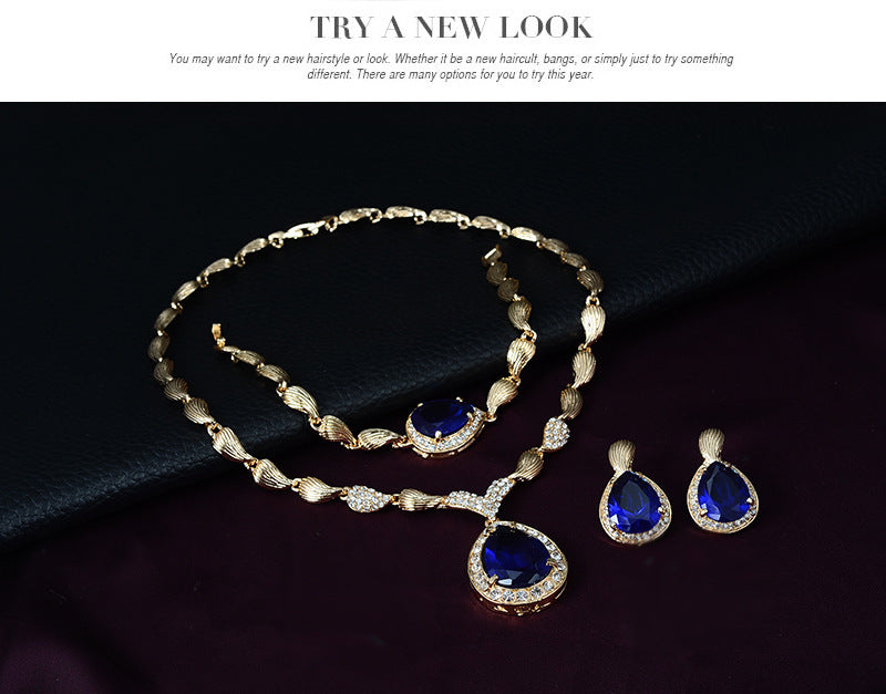 Fashion Simple Alloy Jewelry Set Necklace Earrings Set