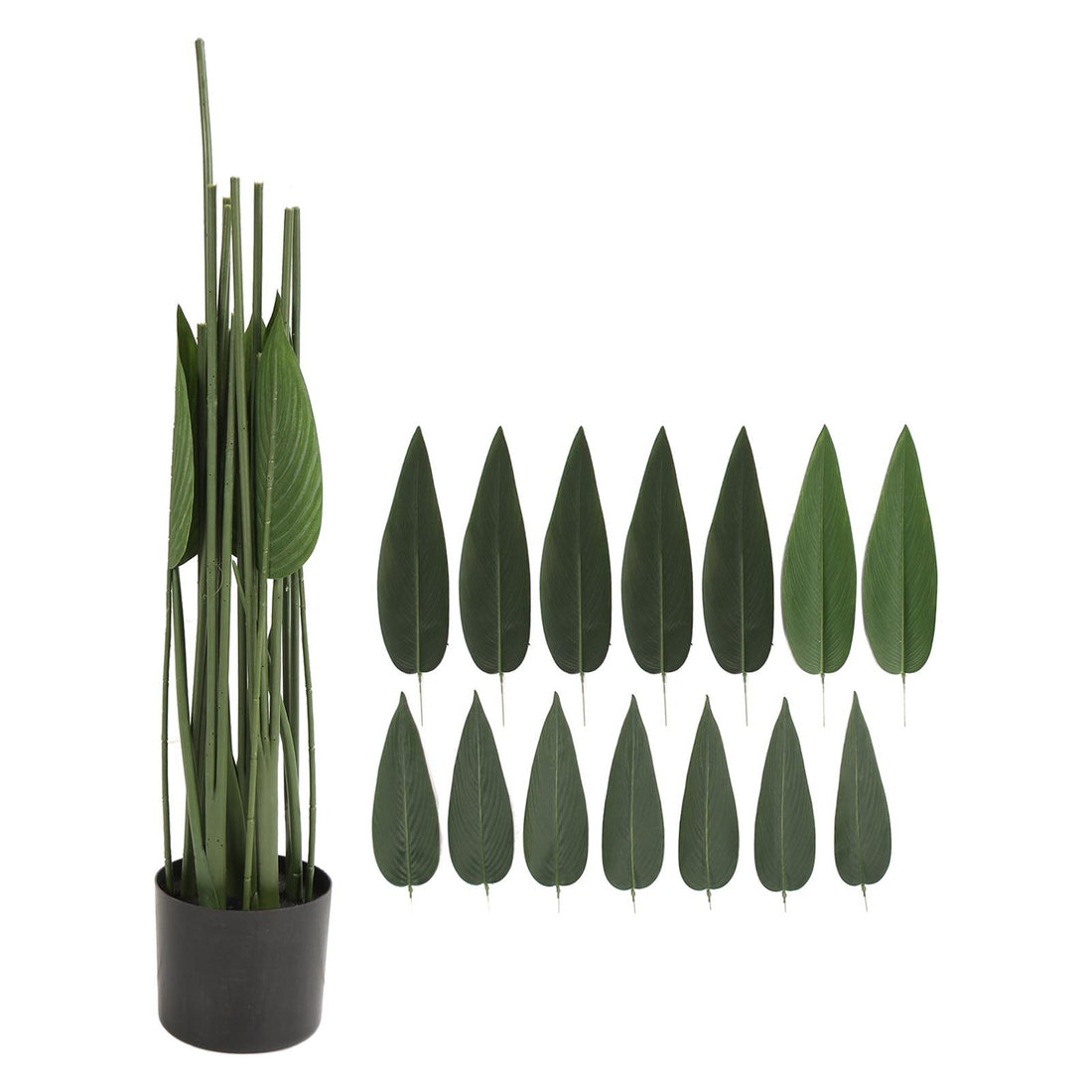 Artificial Canna Tree Home Indoor Outdoor Exquisite Vivid Faux Plant in Pot Decoration 43.3 Inch