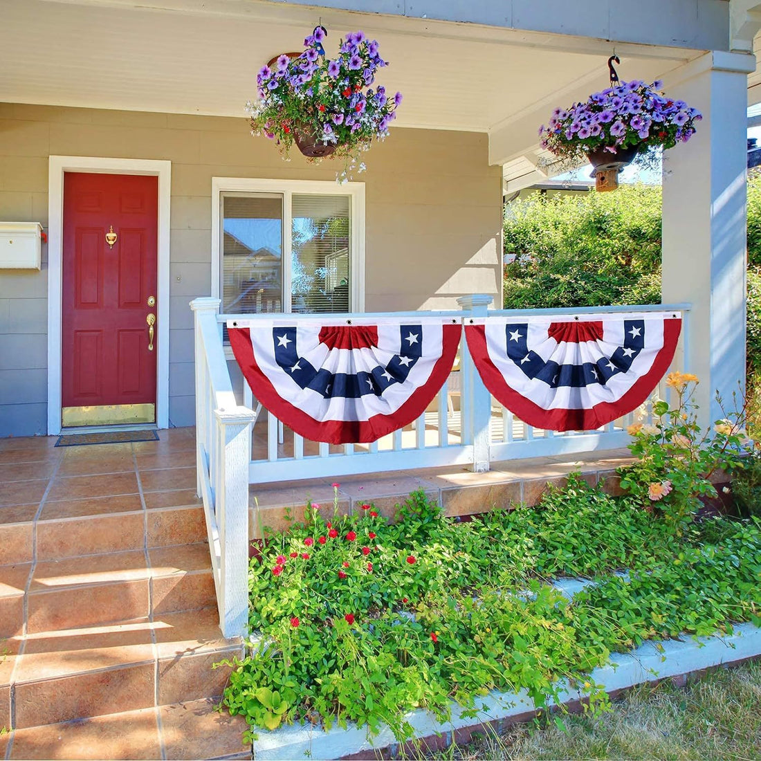 American Independence Day Decorations Pleated Semicircle Flag Outdoor