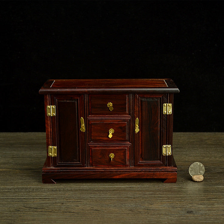 Miniature Furniture Model Mahogany Wardrobe Table Stool