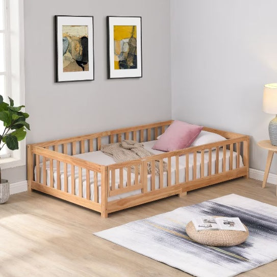 Floor Bed With Door Solid Wood Platform Bed Frame