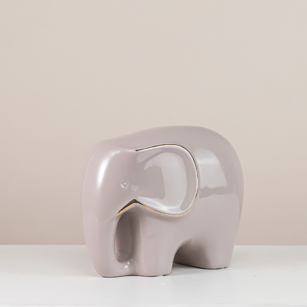 Simple Elephant Ceramic Decoration Office Desktop Home