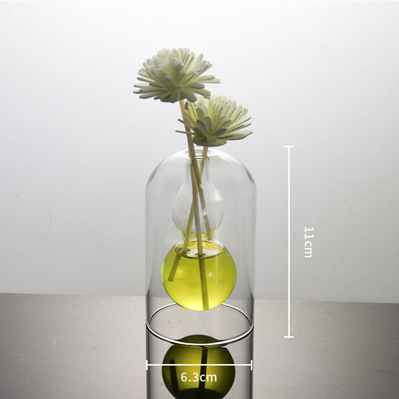 Vases Glass Vase Home Decor Room Decor Modern Wedding Decoration Hydroponic Flower Pot Double Glass Container Crafts Ornament