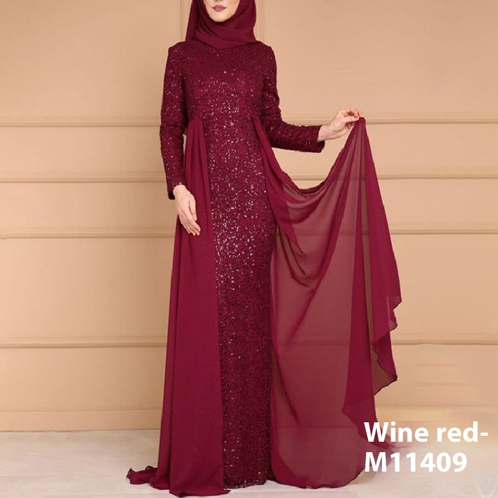 Sequin Elegant Slim-fit Long Sleeve Dress