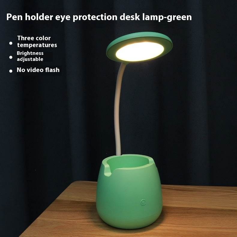 Led Pen Container Table Lamp Eye Protection Learning Dedicated Bedside Student Dormitory Reading USB Charging Small Night Lamp