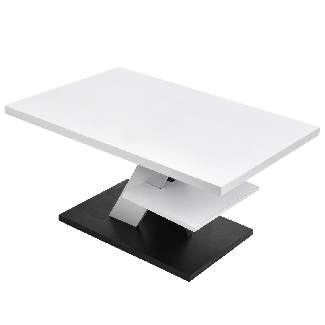 Modern Coffee Table Waterproof Large Capacity Stable Tea Table with Shelf for Home Living Room