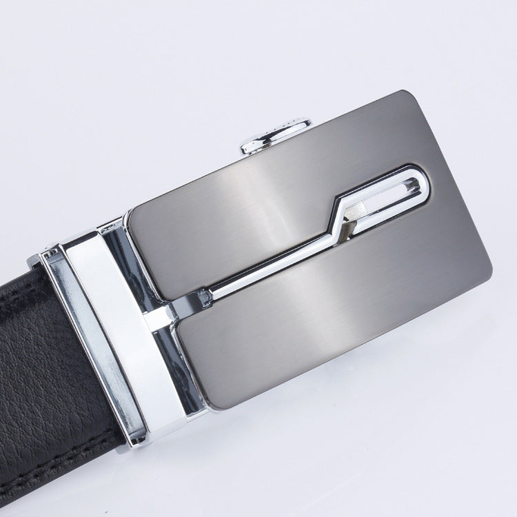 New Men's Leather Belt Men's Business Cowhide Belt Online Best-selling Product Label-free Automatic Buckle Pant Belt