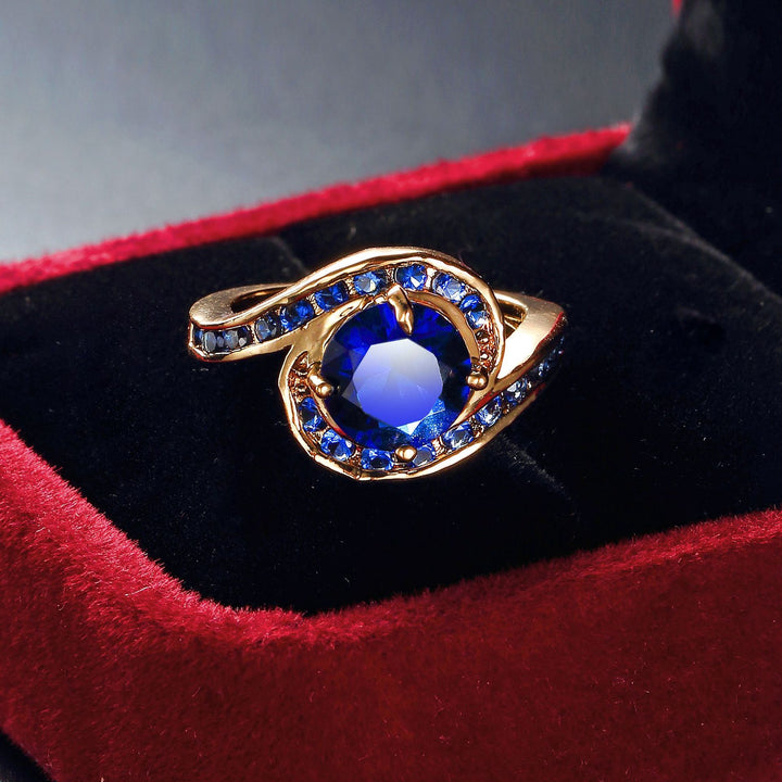 New Ring Blue Diamond Jewelry Fashion Jewelry In Europe And America