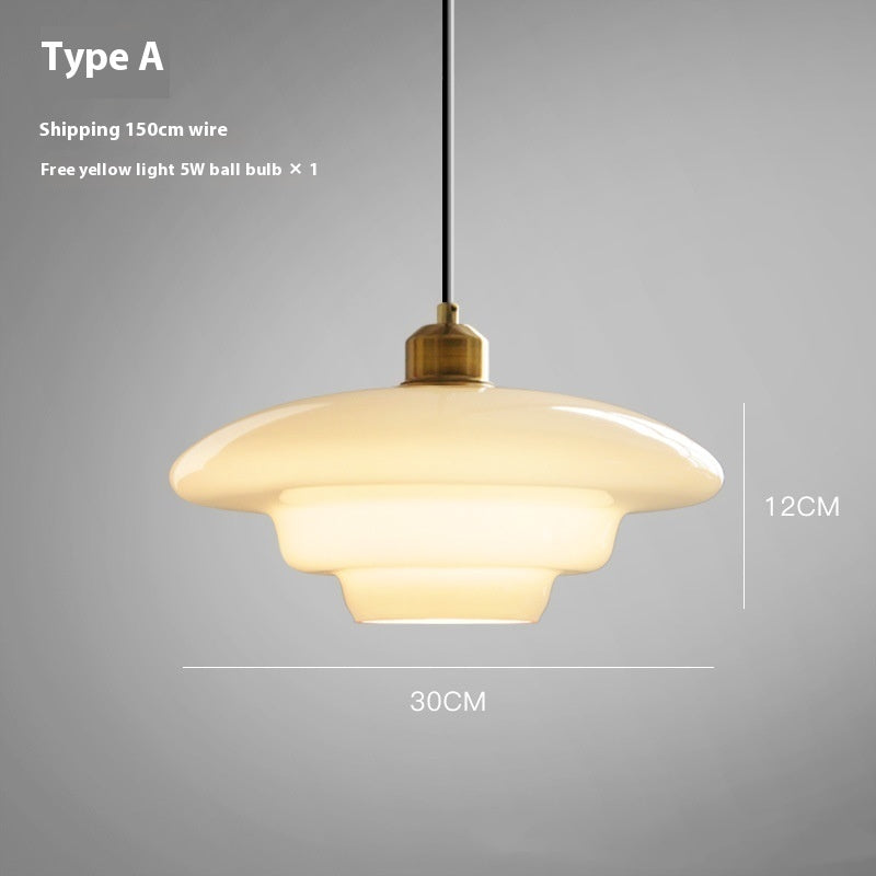 Modern Minimalist Lamps Creative Cream Style White Glass Chandelier