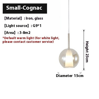 Nordic Restaurant Glass Chandelier Simple