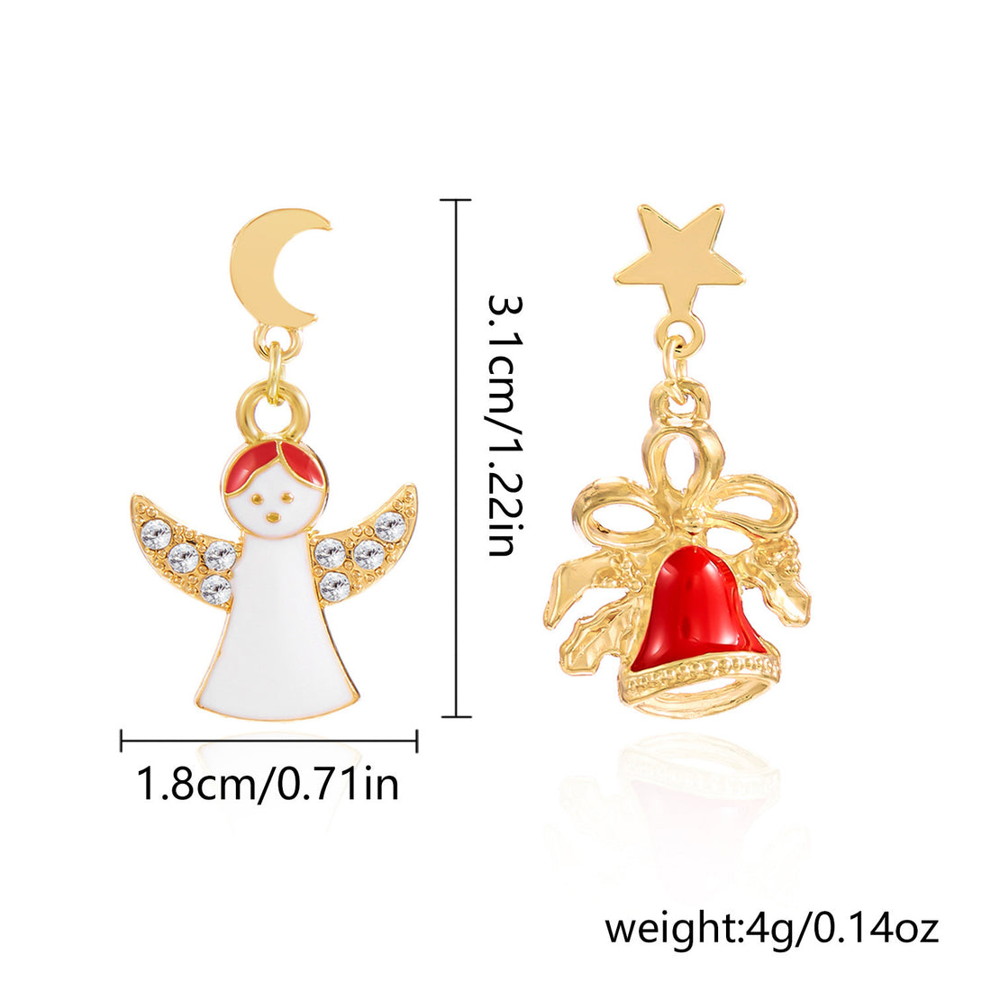 Christmas Earrings Women's Asymmetric Cartoon