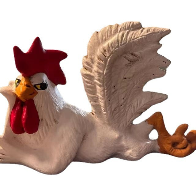 Big Rooster White Planking Creative Desktop Decoration Home Decoration Resin Craft